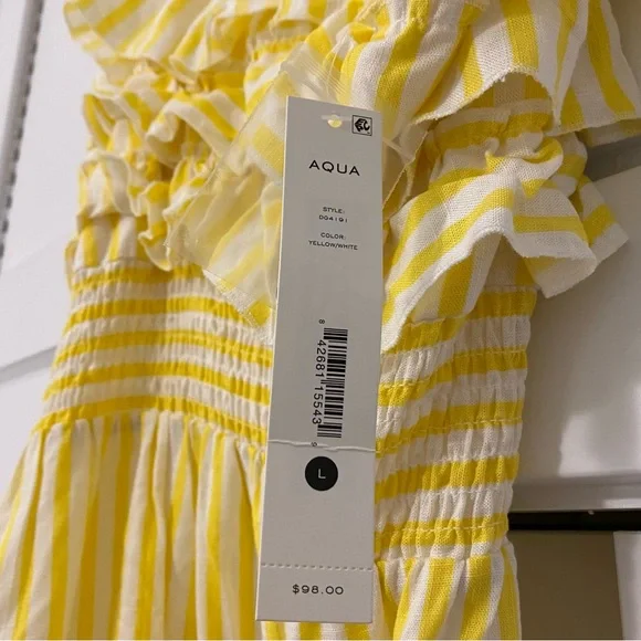 NWT | AQUA (Bloomingdales)| Striped Midi Dress - Picture 3 of 10
